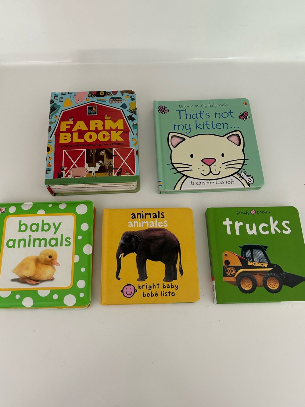 Lot of 5 Books - Assorted books on Farms, Animals, Trucks